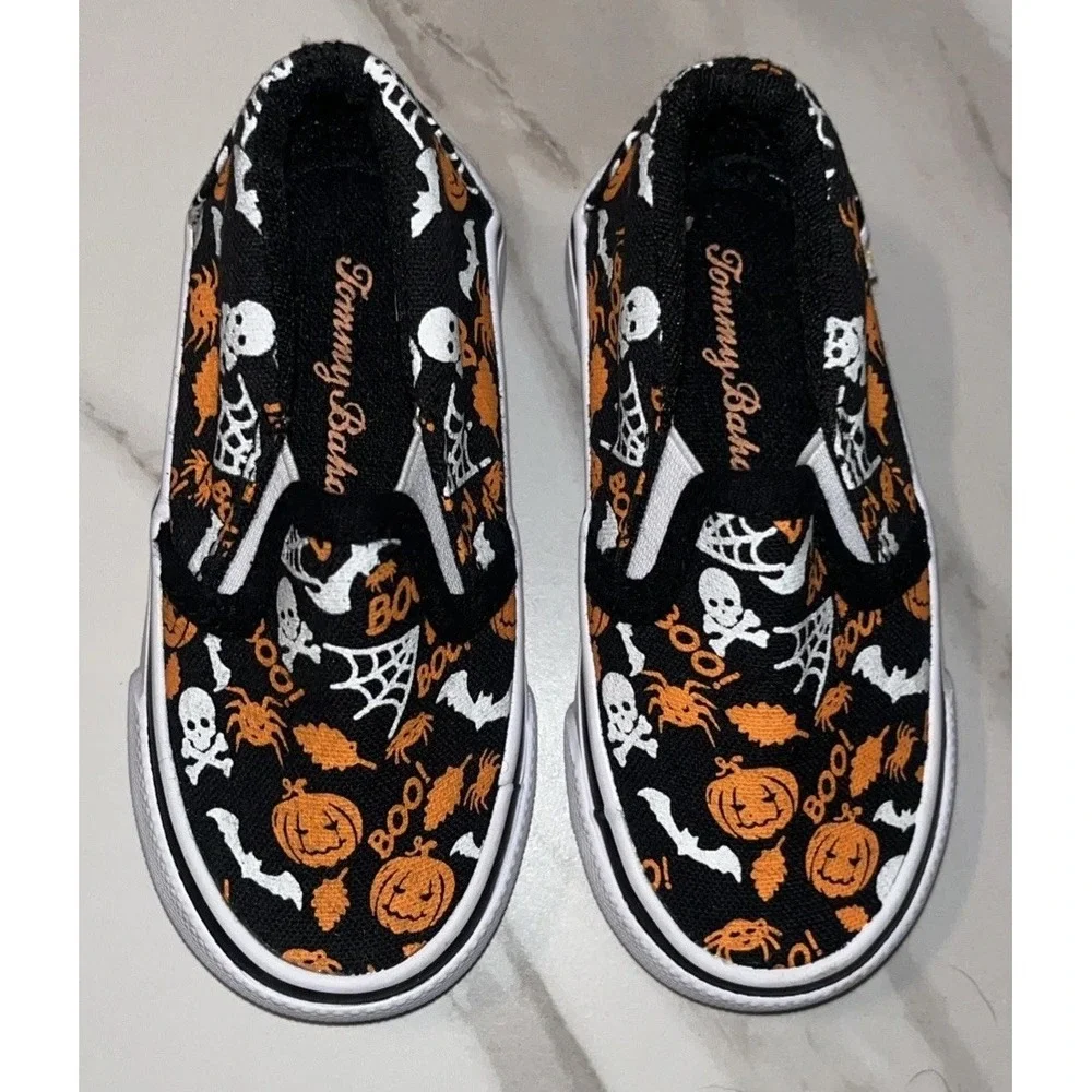 Tommy Bahama Toddler 6 Halloween Slip-On Canvas Shoes‎ Glow-in-the-Dark Pumpkin